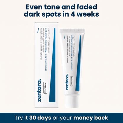 Even tone and faded dark spots in 4 weeks - Zentora TX Tone Repair Cream